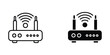 © MSTRAHELA - Comparison of two different wireless router designs with antennas and ports