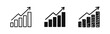 © ICONS FOR YOU - Growing bar chart with upward arrow icon set, success and progress symbol