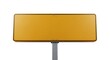 © FARIDA - Rectangular Yellow Road Sign Mounted On Metal Post Isolated Over For Traffic Information Messaging White Background