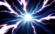 © Design Class A - Bright white light explodes outwards with vibrant blue and purple lightning effects.