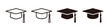 © golo - Graduation cap icon set, line and solid style education symbols