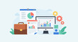 © Rahmada - Business analytics and data visualization tools presented in a flat illustrative style