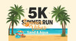© Gory - Summer Run Event Flyer Featuring Beach Vibes And 5K Race Atmosphere