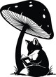 © MdSaddam - Fox reading book under mushroom vector illustration.