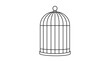 © MdAshedul - Minimalist Birdcage Vector Icon with Editable Stroke. A clean black line illustration of a tall domed bird cage on a white background, perfect for pet shop logos, animal care, and prison concepts.