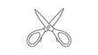 © MdAshedul - Minimalist Black Line Vector Icon of Open Craft Scissors on a White Background with Editable Stroke. Professional Tool Illustration for Sewing, Tailoring, Office Supplies and School Projects