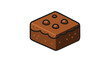 © MohammadMasudurRah - Square Chocolate Fudge Brownie with Melting Chips, Modern Flat Vector Illustration Icon with Editable Stroke. Ideal for Bakery Menus, Sweet Dessert Recipes, and Food Apps. Scalable SVG Graphic.