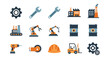 © nur alim - Industrial Icons: Workshop, Production and Construction Elements Illustrations for Design