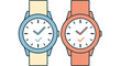 © muhammad zakriya - Two wristwatches are displayed side by side with checkered marks on their faces.