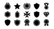 © Fahmida - Black award icon set, 15 trophy and medal vector elements, achievement badge collection