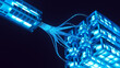 © Evgenii Mymrin/Stocksy - Abstract AI data network connecting modular cloud servers