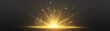 © Md - A bright yellow light shines in a dark background with sparkling stars and rays