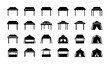© MDSOBUJ - Market Stall and Tent Icon Set with Various Canopy, Booth and Pavilion Designs for Outdoor Events, Street Market Graphics and Festival Illustration Elements