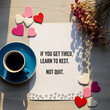 © Nusrat - Inspirational note with coffee and hearts on wooden table