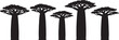 © AADIL - Set of Six Black Solid African Baobab Tree Silhouettes