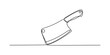 © Badhon_Designer - A single continuous line drawing of a sharp meat cleaver resting on a flat kitchen surface area Vector, illustration