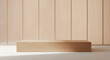 © MD - Elegant beige wall paneling with wooden box on ledge