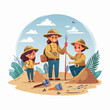 © Ahyan - Children Explorers Discovering Fossils On A Dig Site