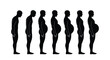 © Muhammad - Vector illustration showing a series of human silhouettes displaying the progressive development of abdominal fat mass
