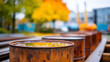 © Nataliya - Rusty barrels at an industrial pollution and waste disposal site, environmental hazard and cleanup concept, defocused background, with copy space