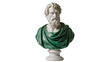© Mira - Marble bust of ancient bearded man with green drapery, isolated on transparent background