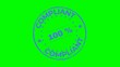 © Dr MEK - Clean compliant 100 percent stamp badge with approval seal design on green background, ideal for certification, quality assurance, business compliance, and official verification concepts.