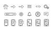 © ema - Mobile UI thin line icons vector set with phone navigation settings search and interface symbols in clean outline style