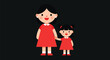 © SUMAIYA - Mother and daughter in red dresses