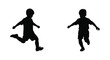 © Mithon - Two young boys playing soccer with balls in a dynamic black silhouette