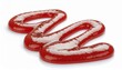 © HecoPhoto - Glossy red wavy liquid candy or melted gummy texture, vibrant sweet food background, abstract red blob shape, delicious dessert element, high-quality macro shot of sweet red flow.