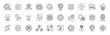 © Jocelyn_Flores - Globe linear icon set with editable thin line stroke for web vpn seo and global communication