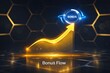 © Md Fazly Rabby - Financial Growth and Incentive Program: Glowing Arrow Graph Showing Upward Trend Leading to a Circular 'Bonus' Icon for Reward or Loyalty Flow