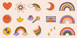 © Ranajit - Colorful cartoon illustrations of rainbows hearts stars and nostalgic objects