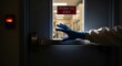 © AishahFatimah - Gloved hand pushes door to exit