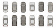 © Bithi - Overhead view of twelve modern cars in varying shades of gray