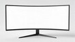 © MDALI - features a sleek, modern curved computer monitor with a minimalist design. The monitor has a wide, expansive screen with a thin black bezel, emphasizing its large display area. The curvature of the s