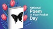 © Jafrinsultana - National Poem in Your Pocket Day poster with notebook and butterfly