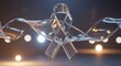 © Aichan - A crystal ribbon floats in the air with blurred glowing lights behind it