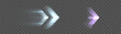 © Valeriia - A glowing arrow with a motion effect and a trail of high-speed flow, isolated on a transparent background. Vector directional interface symbol for navigation.