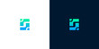© anello - Modern abstract digital tech logo design, digital square icon with blue and green gradient, clean and professional