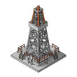 © Berkah - Isometric View of an Oil Rig Derrick Structure.