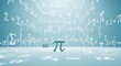 © Khaisan - Mathematical symbols and equations surround a central pi symbol on a blue background
