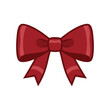 © ICON  WAREHOUSE - A classic and elegant red bow with subtle creases and a simple knot is centered in the image.