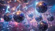 © LimeSky - Colorful disco balls against a silver backdrop.