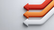 © buraratn - Three arrows in red, orange, and white colors point in different directions against light gray background, symbolizing movement and direction