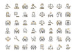 © trsyhg - Family Law and Legal Services Icon Set for Divorce, Child Custody, and Adoption Concepts