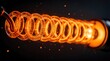 © PengAI - A close-up of a glowing, coiled filament inside a light bulb emitting warm orange light with a dark background.