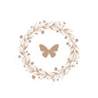 © Emma - Elegant floral wreath with a delicate butterfly illustration