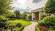 © Saka - A beautiful house with a well-manicured garden and a stone pathway