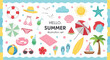 © Adnan - Hello Summer Illustration Set Beach Party, Travel, and Vacation Vibes